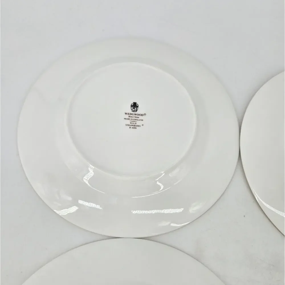 4 Wedgewood Wild Strawberry Bone China Salad Plates R4406 8
